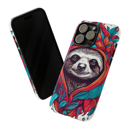 Sloth floral rose print Tough Case