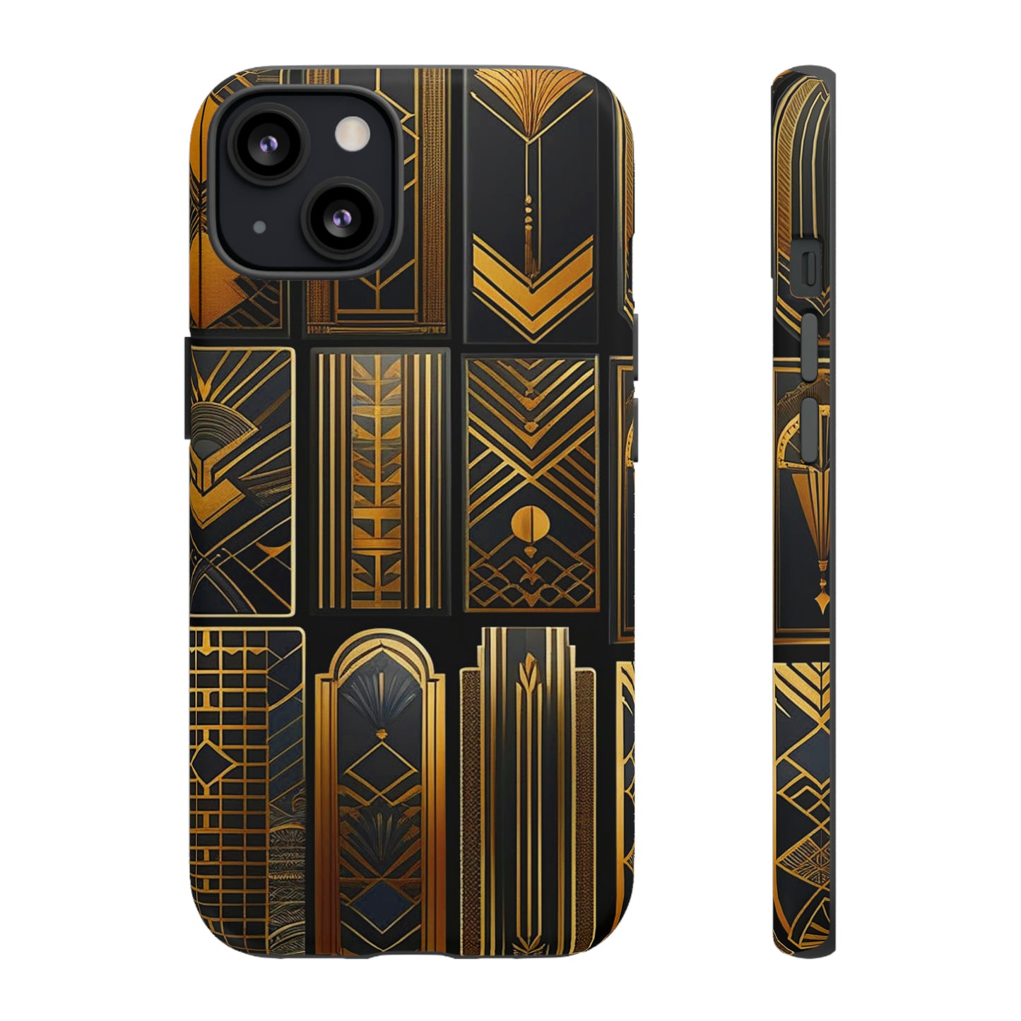 Golden Grid Art Design Pattern Tough Case