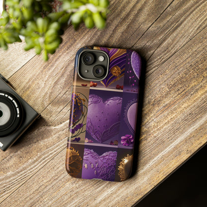 Violet Heart Design Pattern Tough Case