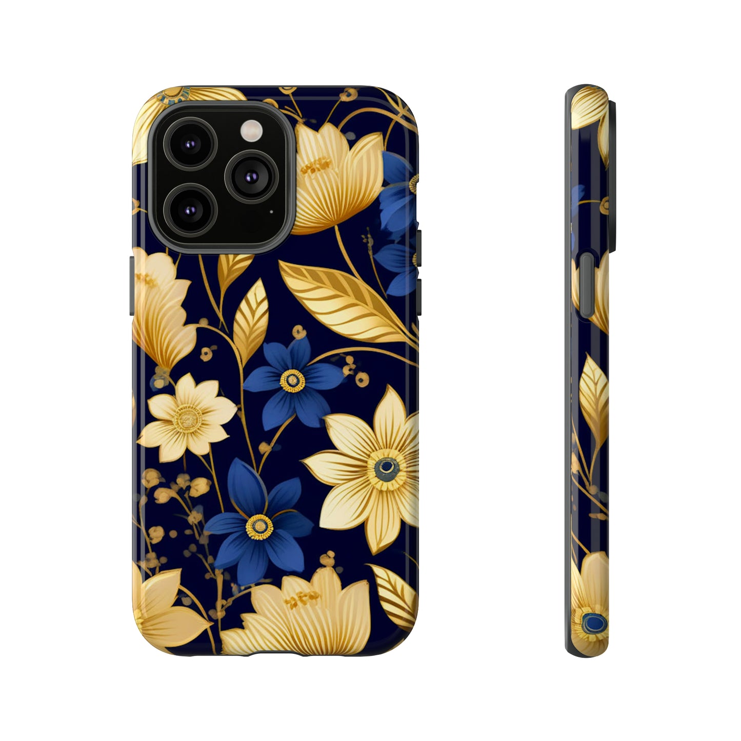 Golden  flower Design Pattern Tough Case