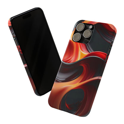 Red Waves Slim Phone Case - Colorwink