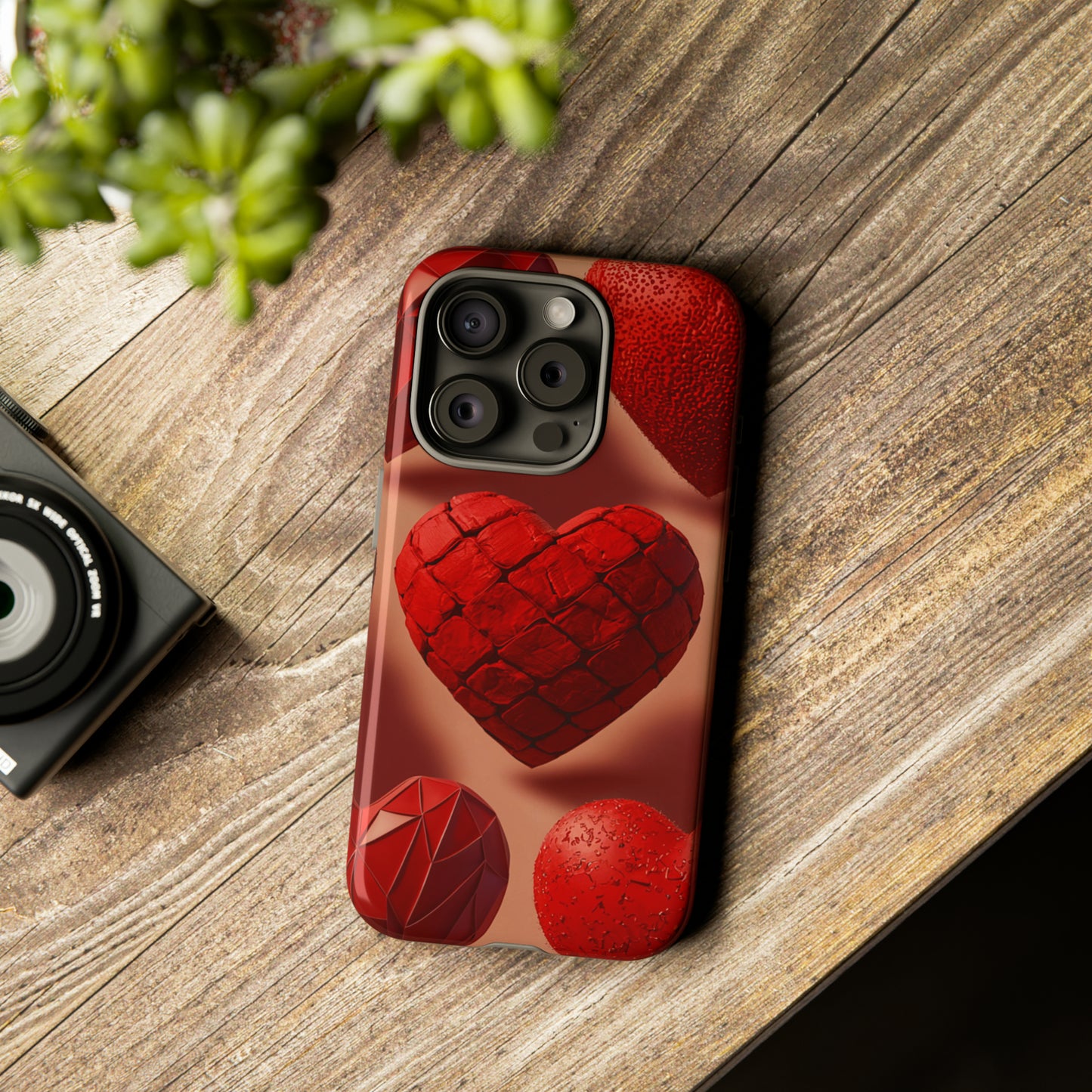 Red Heart Design Pattern Tough Case