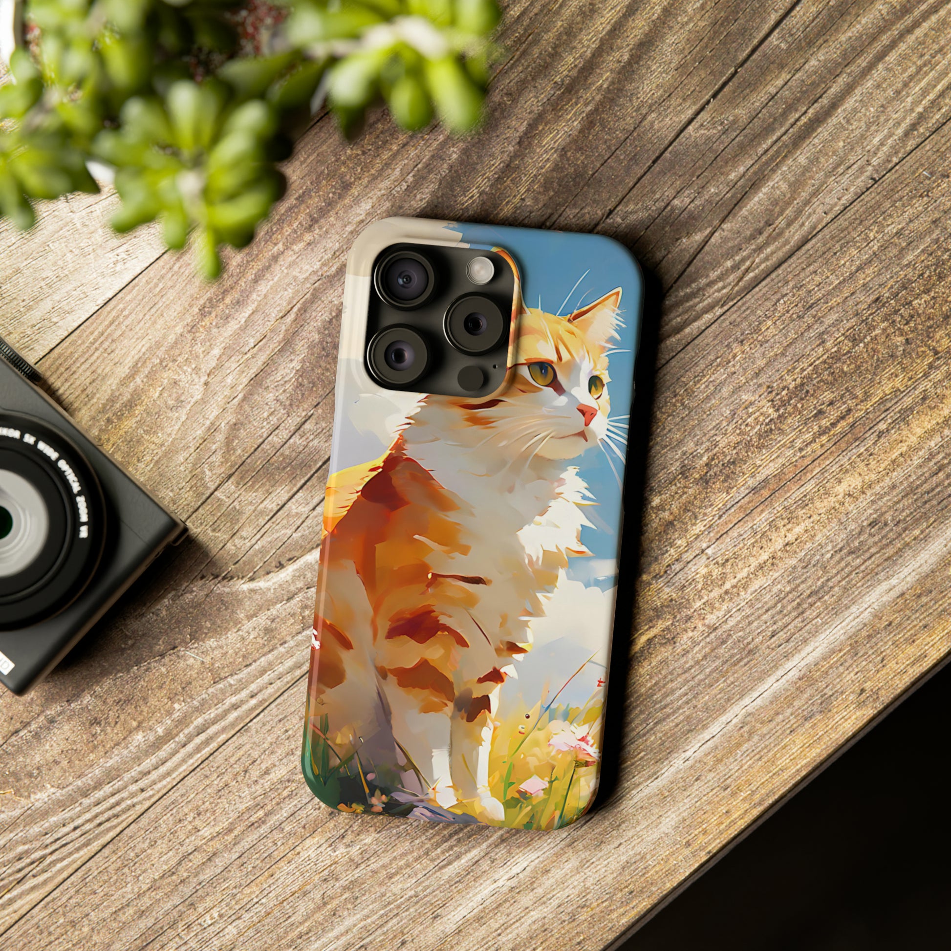 Cat Acrylic Painting Slim Phone Case - Colorwink