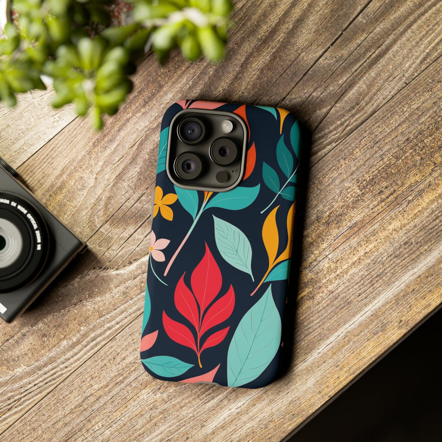 Red Leaf Design Pattern Tough Case