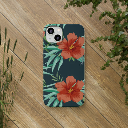 Orange Flowers Biodegradable Case