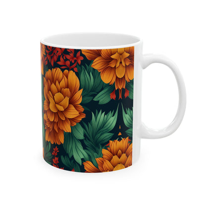 Orange Flowers Coffee Mug