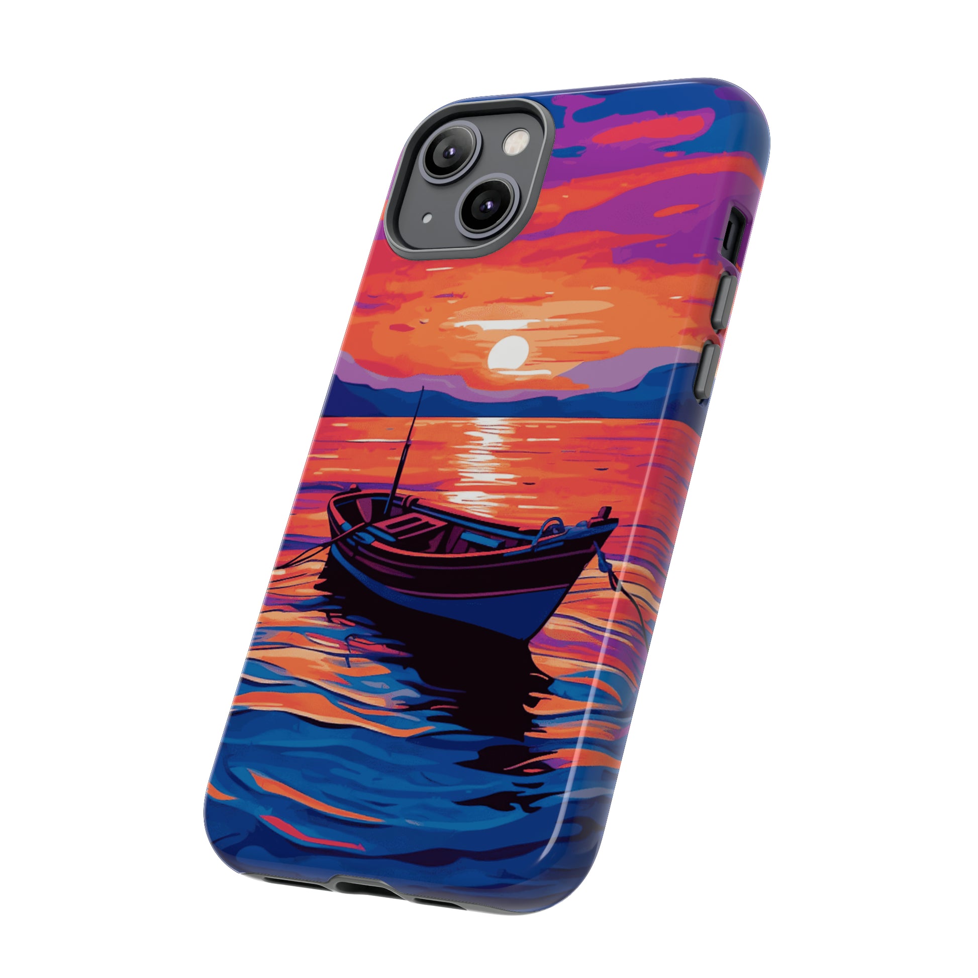 Boat With Sunset Tough Case - Colorwink