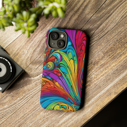 Colourful Spiral Paint Art Pattern Tough Case