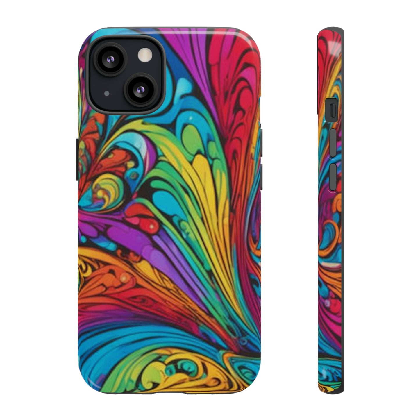 Colourful Spiral Paint Art Pattern Tough Case