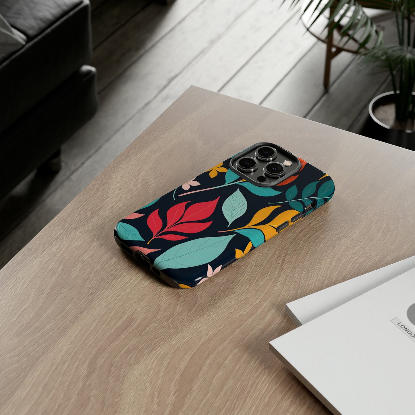 Red Leaf Design Pattern Tough Case