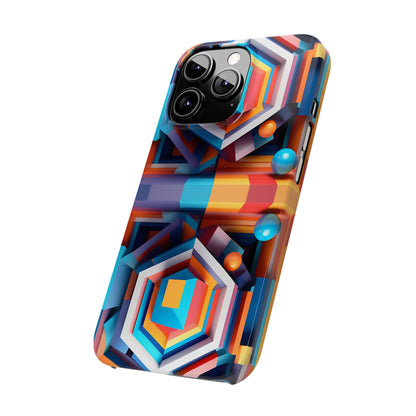 Colored Hexagon Slim Phone Case