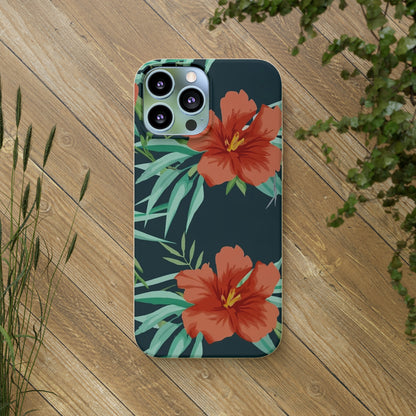 Orange Flowers Biodegradable Case