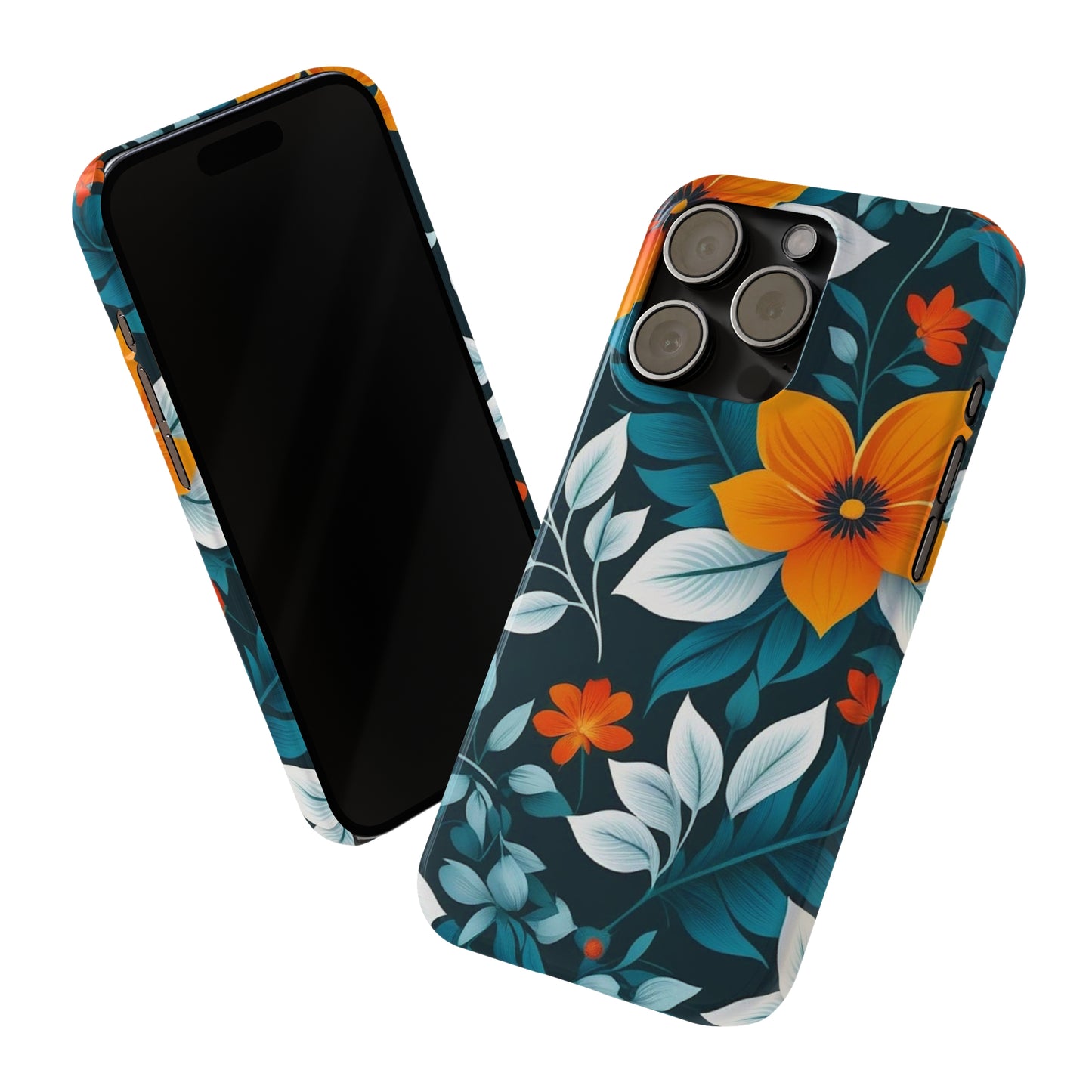 White Flower Slim Phone Case