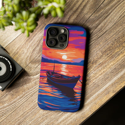 Boat With Sunset Tough Case - Colorwink