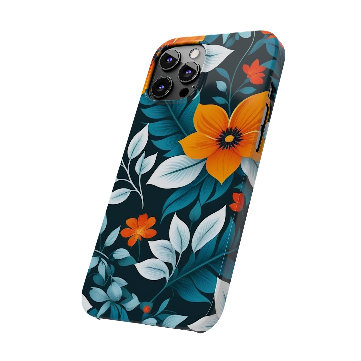 White Flower Slim Phone Case