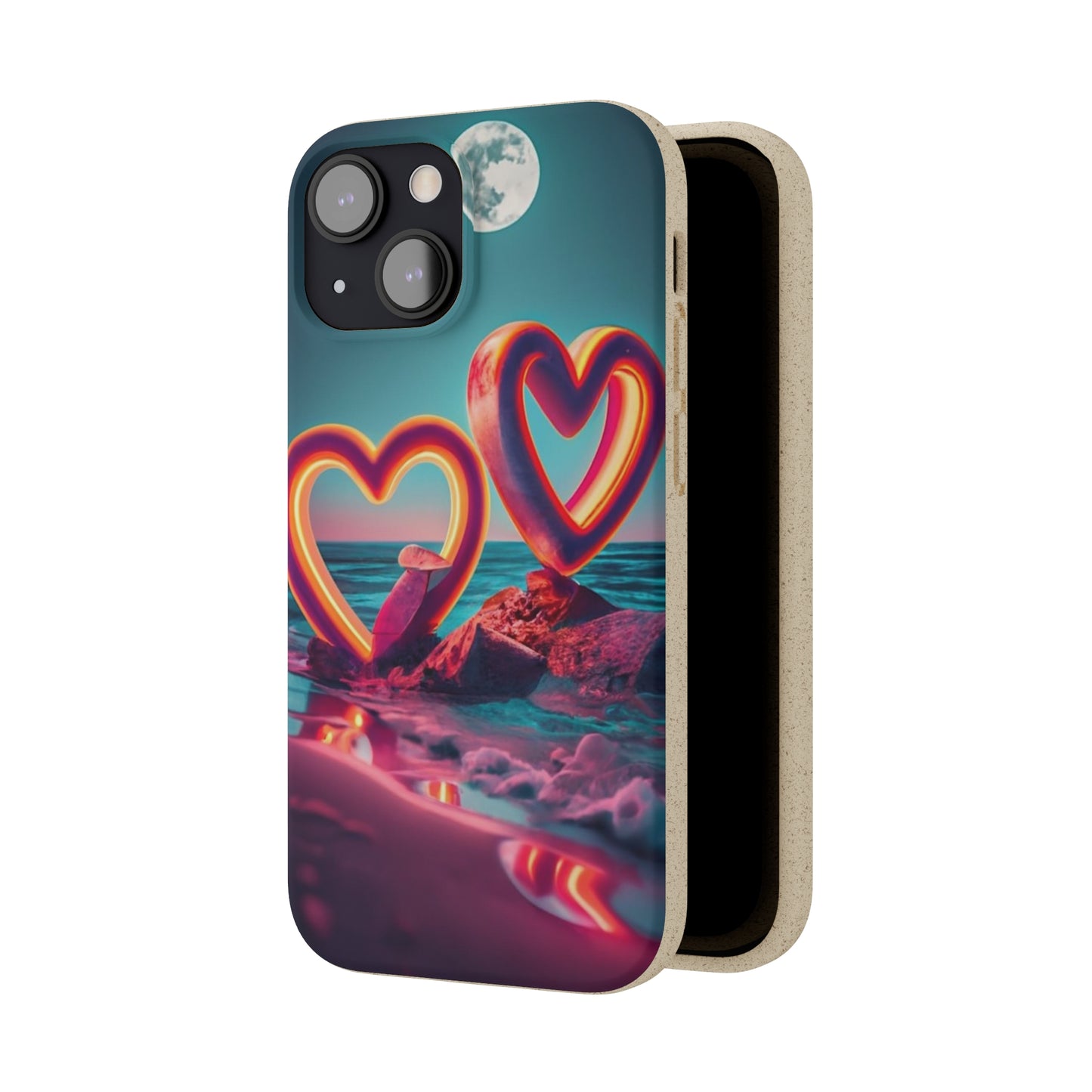 luminous Neon Heart Biodegradable Case