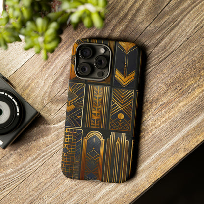 Golden Grid Art Design Pattern Tough Case