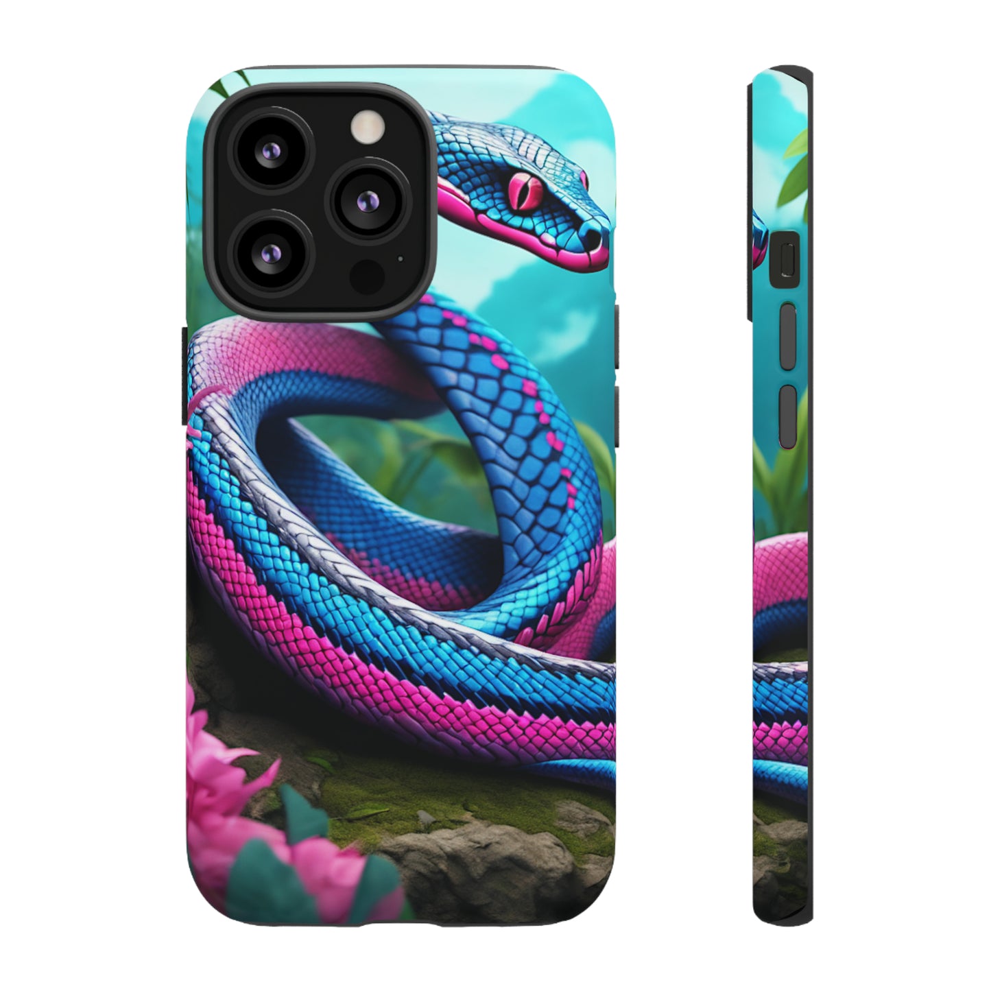 Blue Pink Snake Tough Case