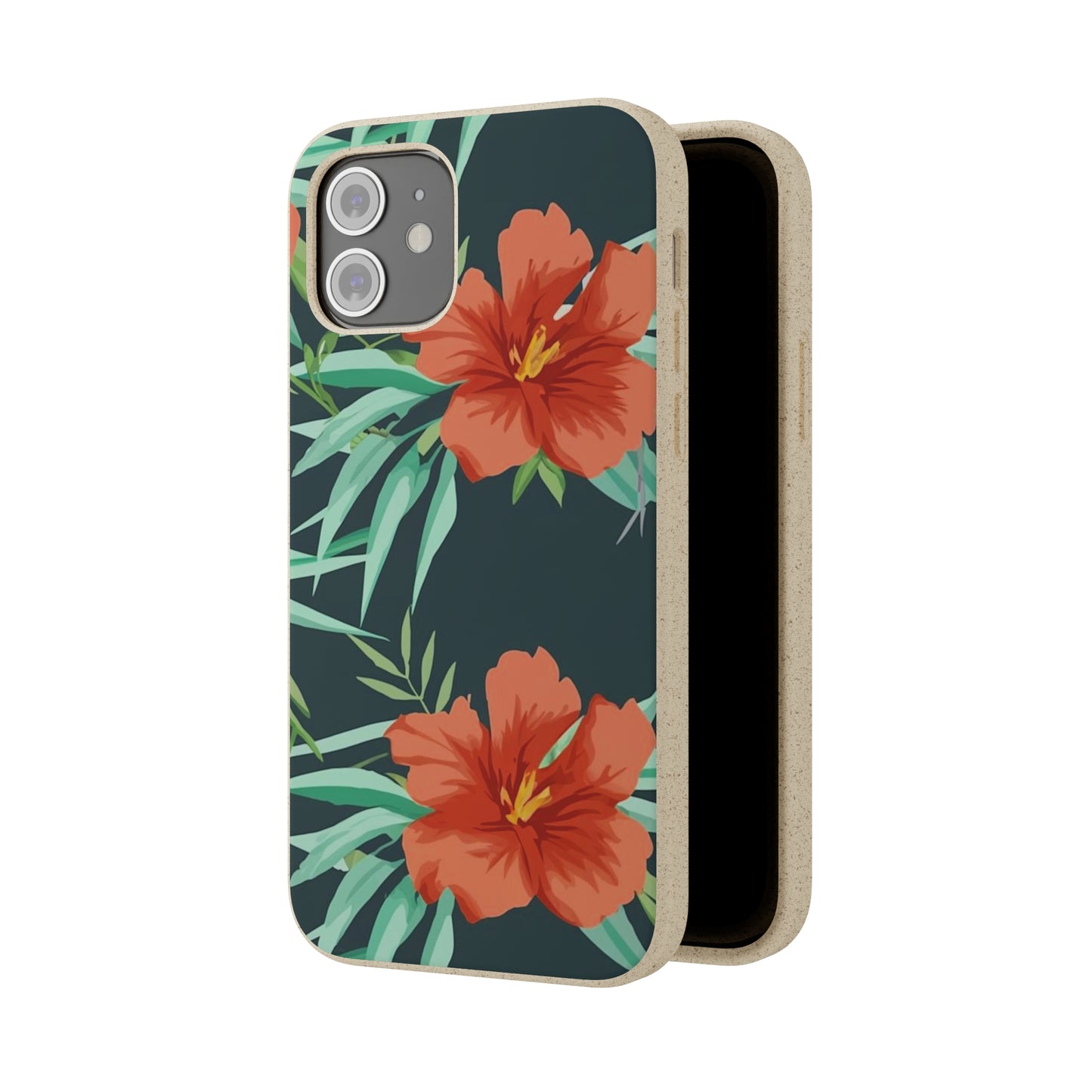 Orange Flowers Biodegradable Case