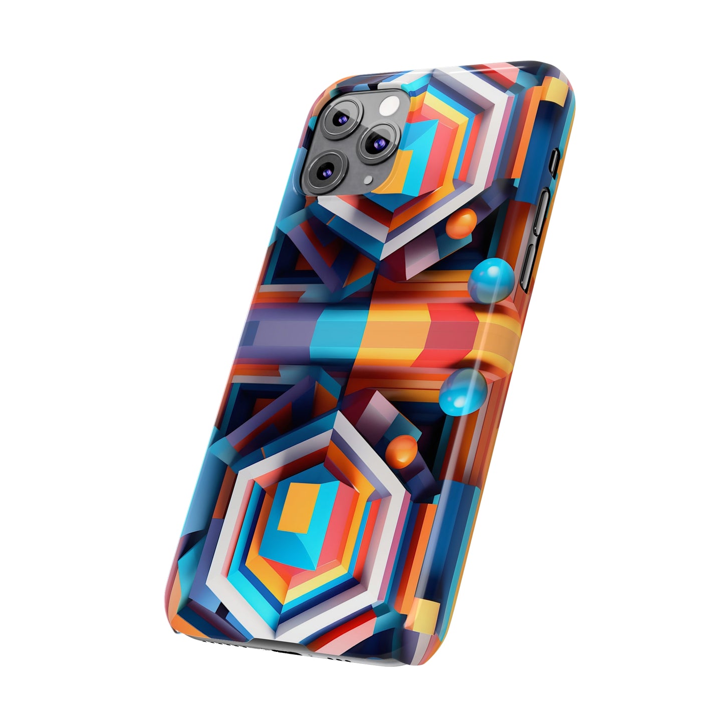 Colored Hexagon Slim Phone Case