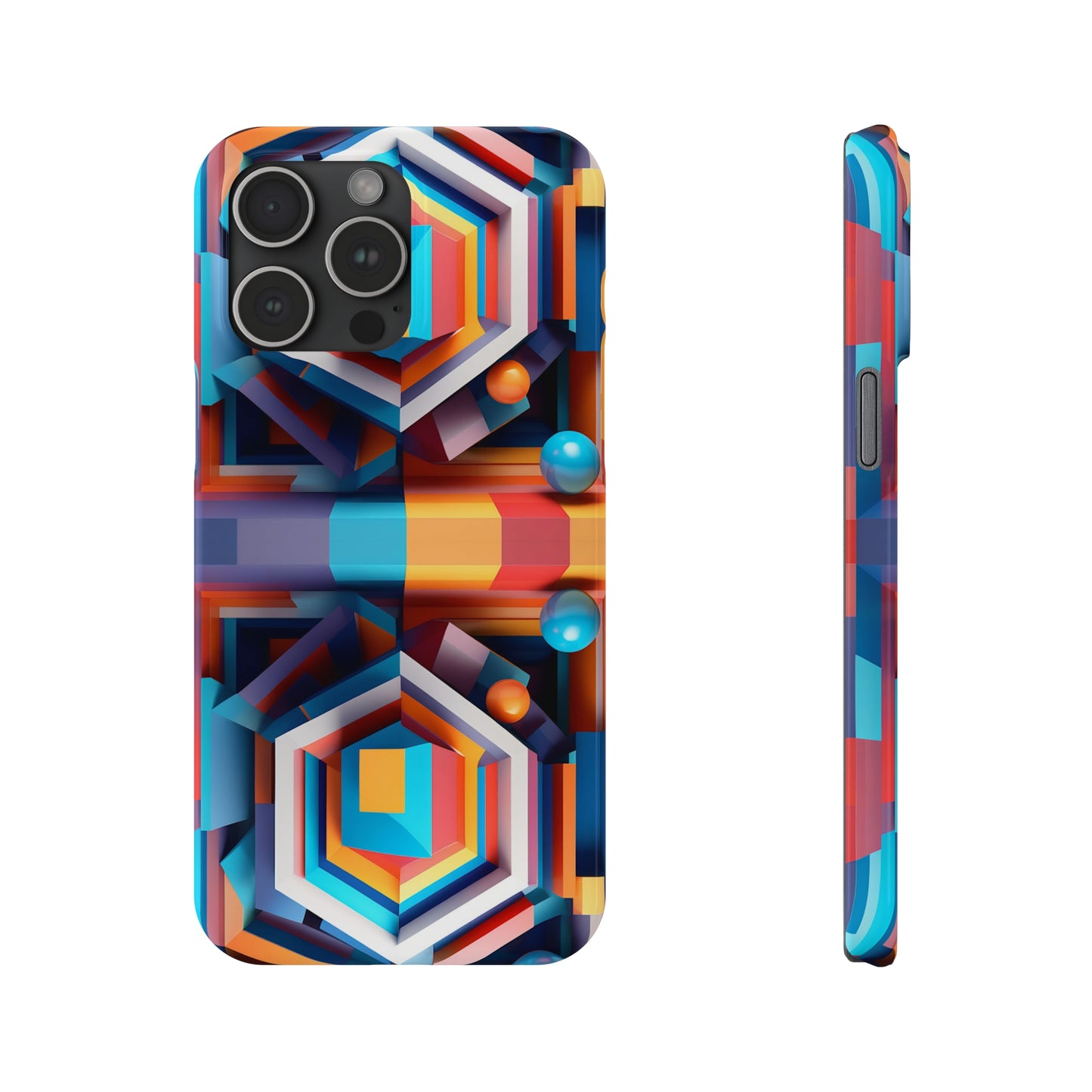 Colored Hexagon Slim Phone Case