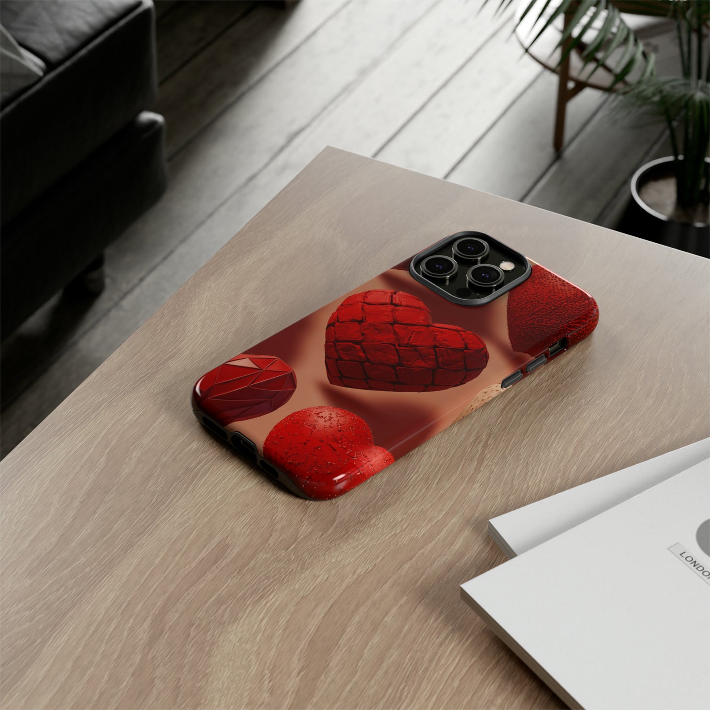 Red Heart Design Pattern Tough Case