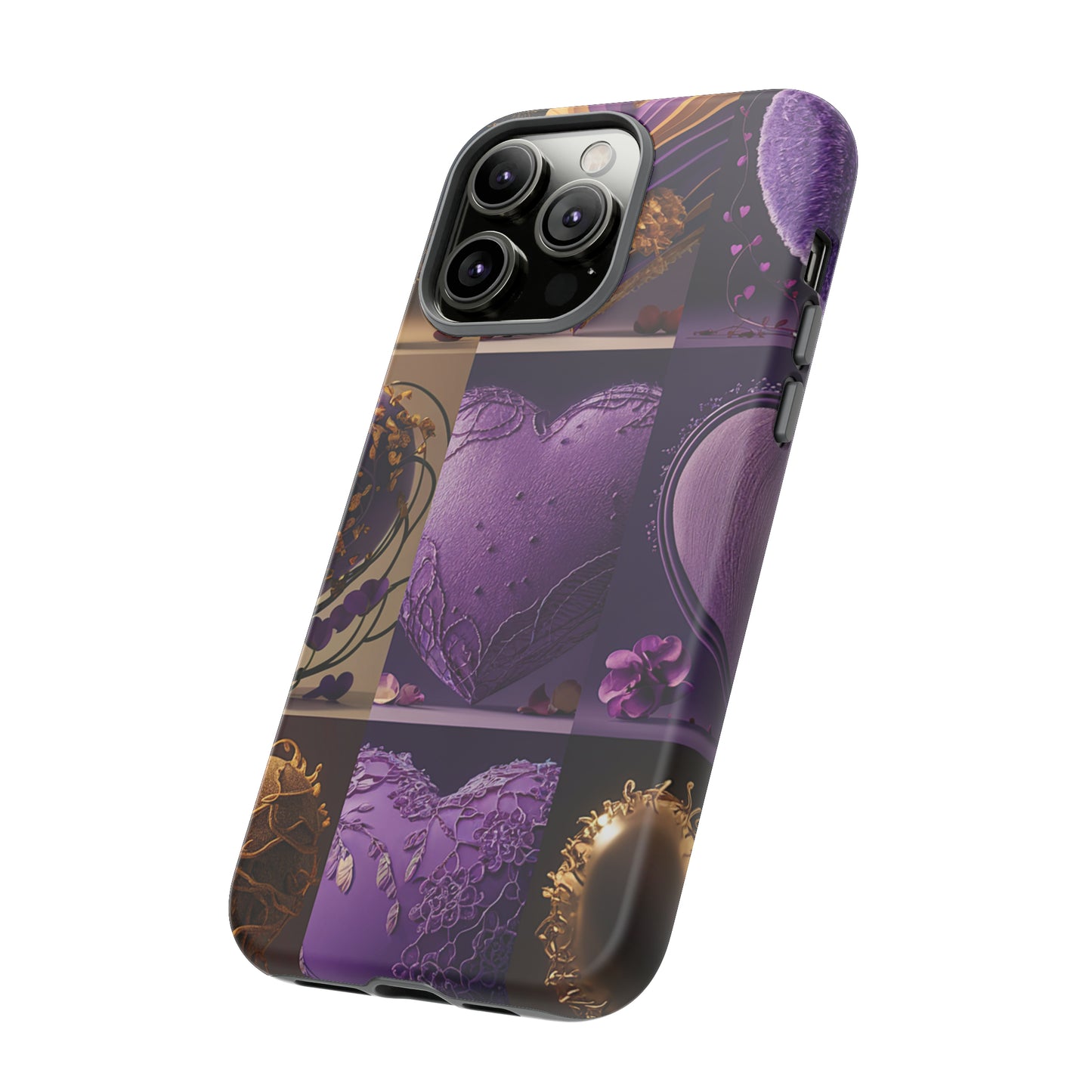 Violet Heart Design Pattern Tough Case