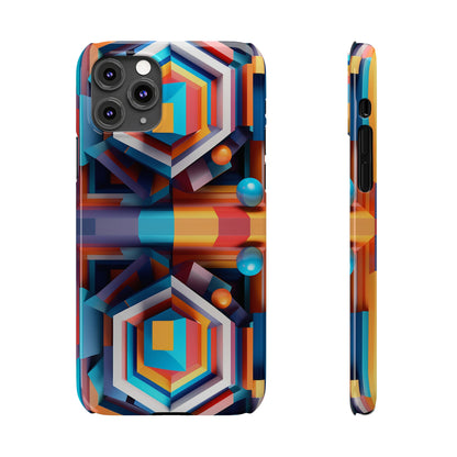 Colored Hexagon Slim Phone Case