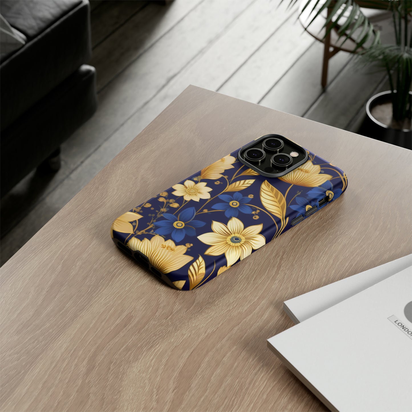 Golden  flower Design Pattern Tough Case