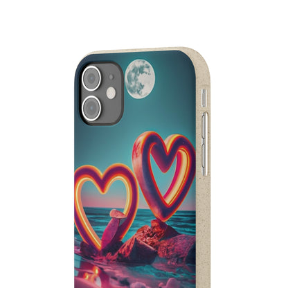 luminous Neon Heart Biodegradable Case