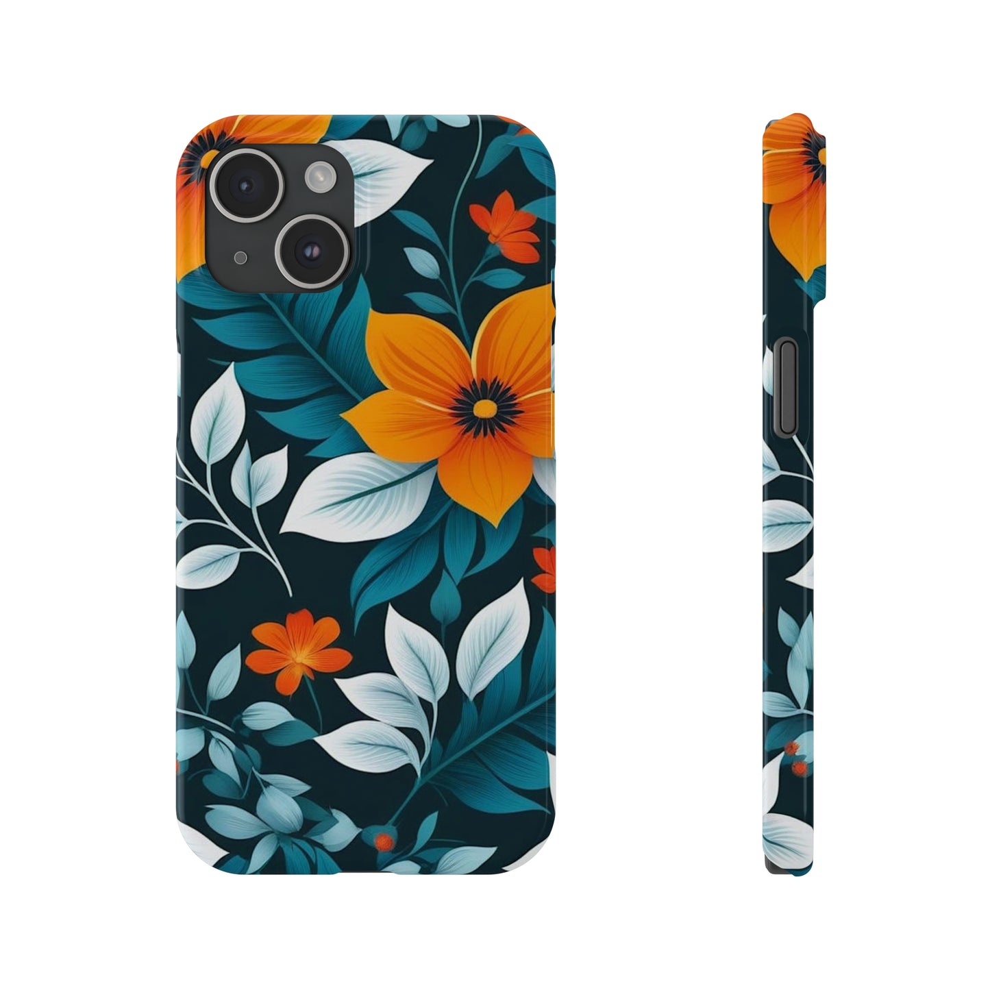 White Flower Slim Phone Case