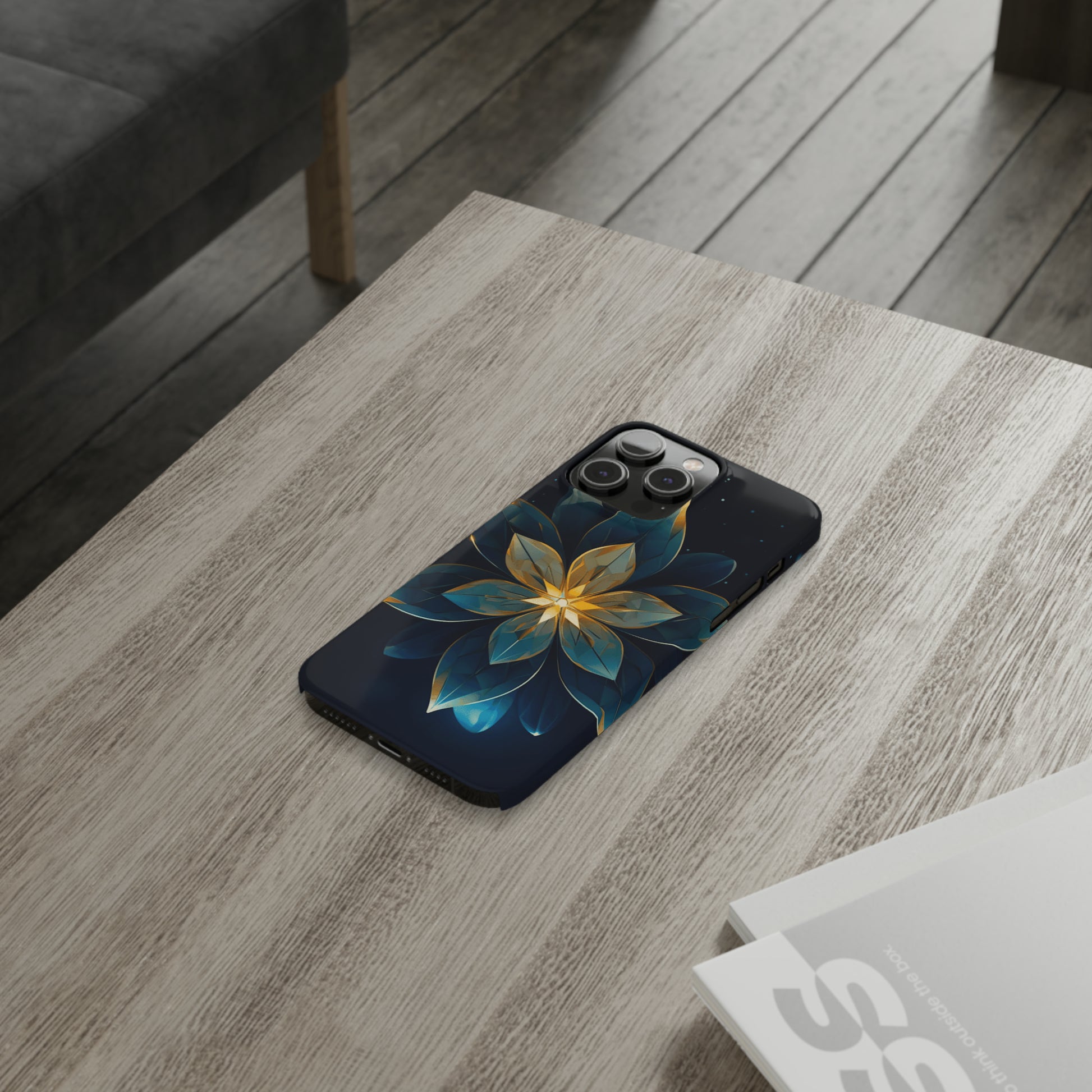 Geometric Flower Design Slim Phone Case - Colorwink