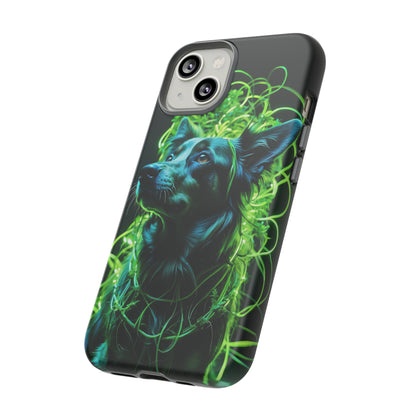 Green Neon Dog Tough Case