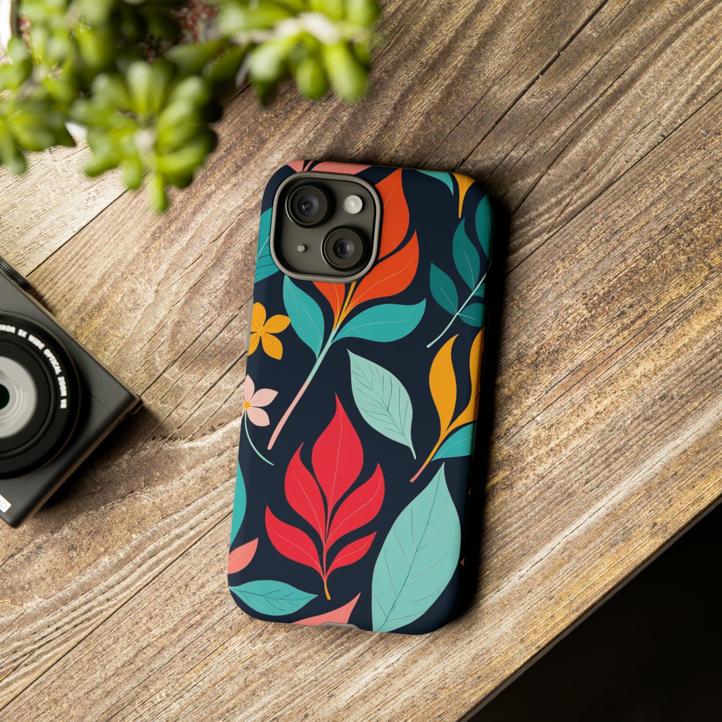 Red Leaf Design Pattern Tough Case