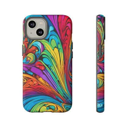 Colourful Spiral Paint Art Pattern Tough Case