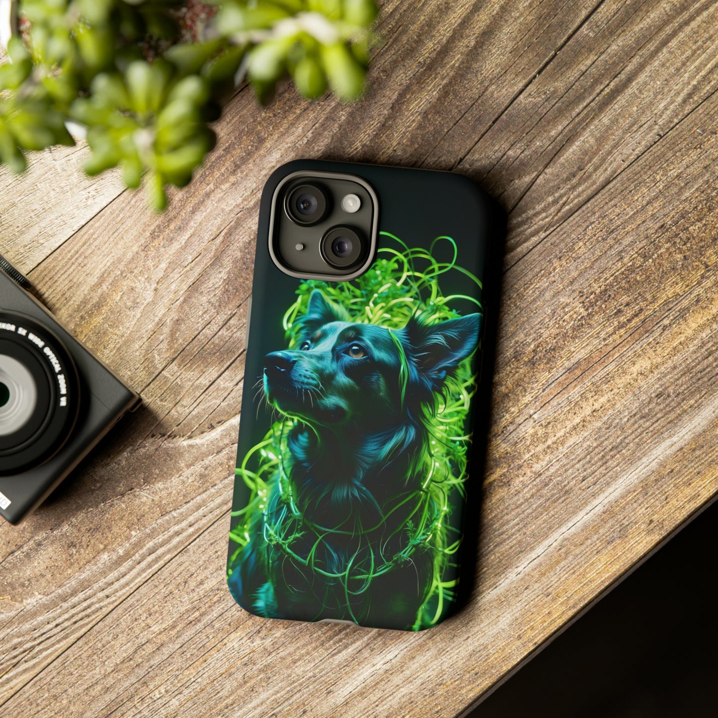 Green Neon Dog Tough Case