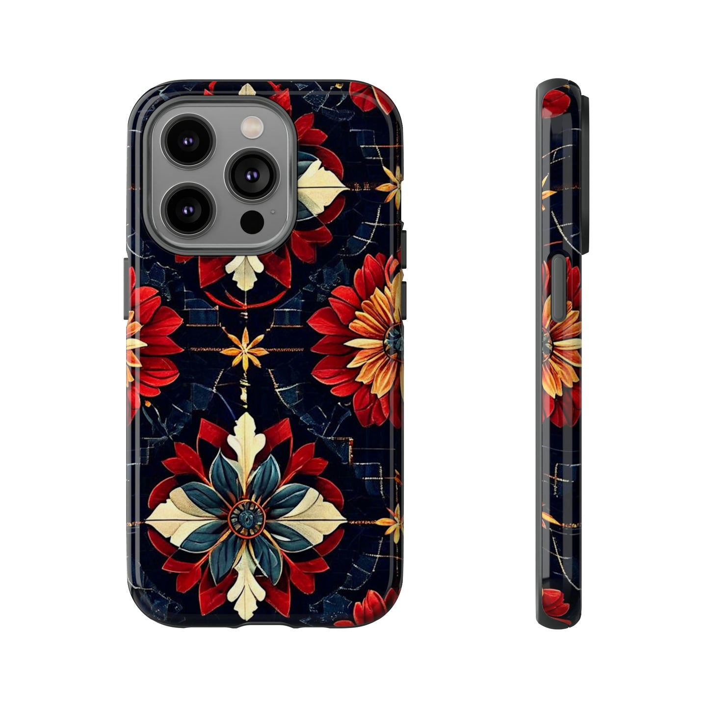 Red  flower Design Pattern Tough Case