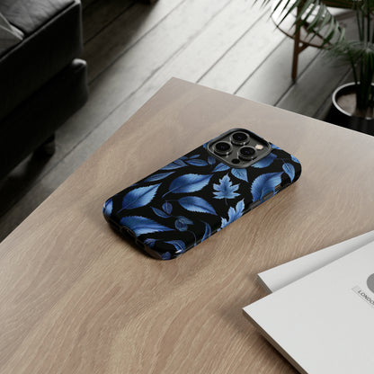 Blue Leaf Art Design Pattern Tough Case