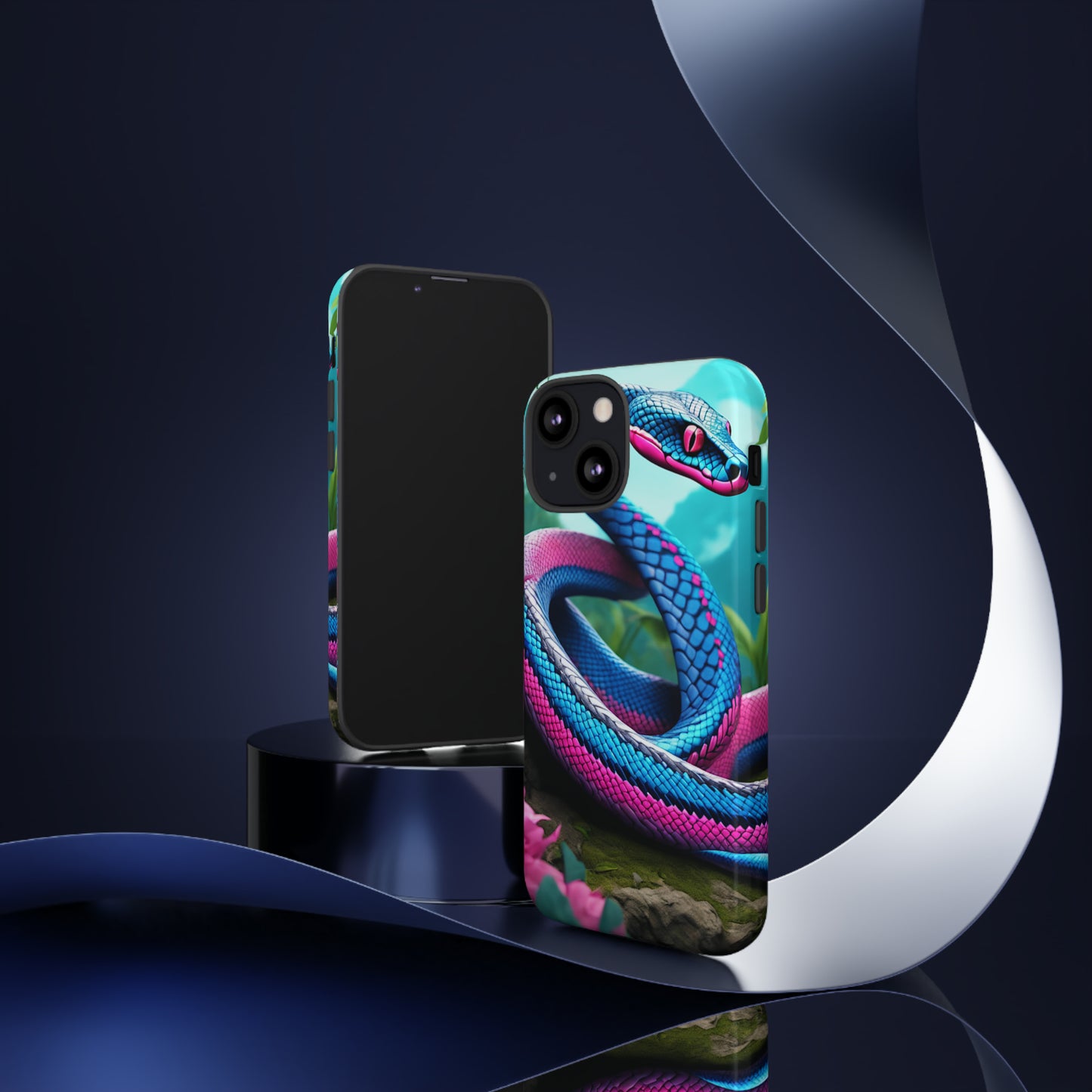 Blue Pink Snake Tough Case