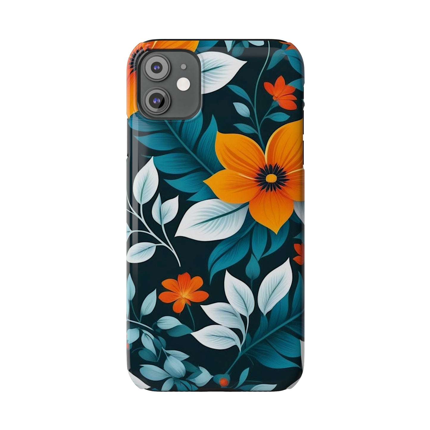 White Flower Slim Phone Case