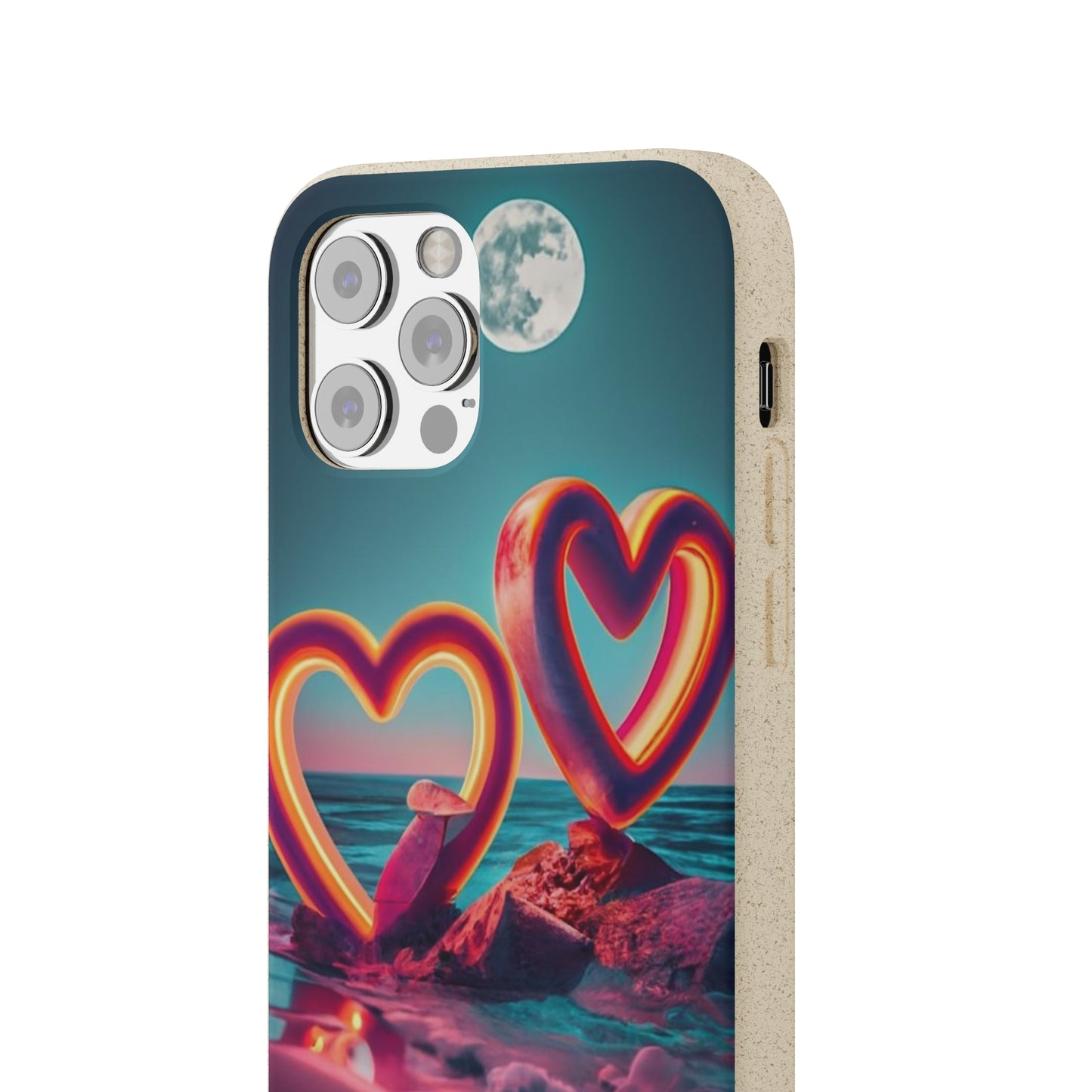 luminous Neon Heart Biodegradable Case