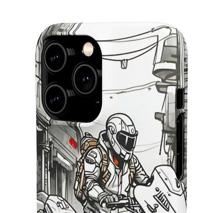 Biker Black & White Cartoon Art Snap Case - Colorwink