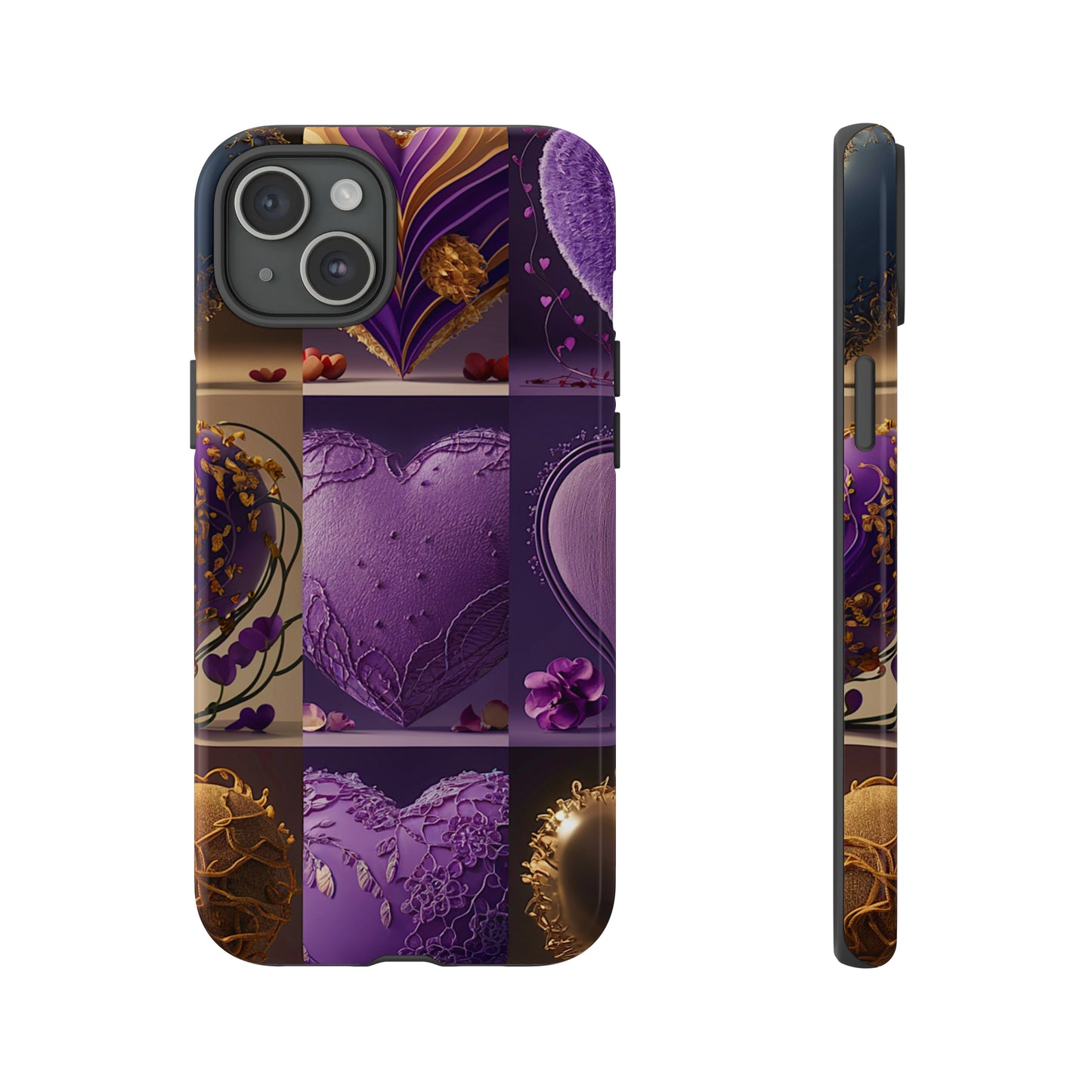 Violet Heart Design Pattern Tough Case