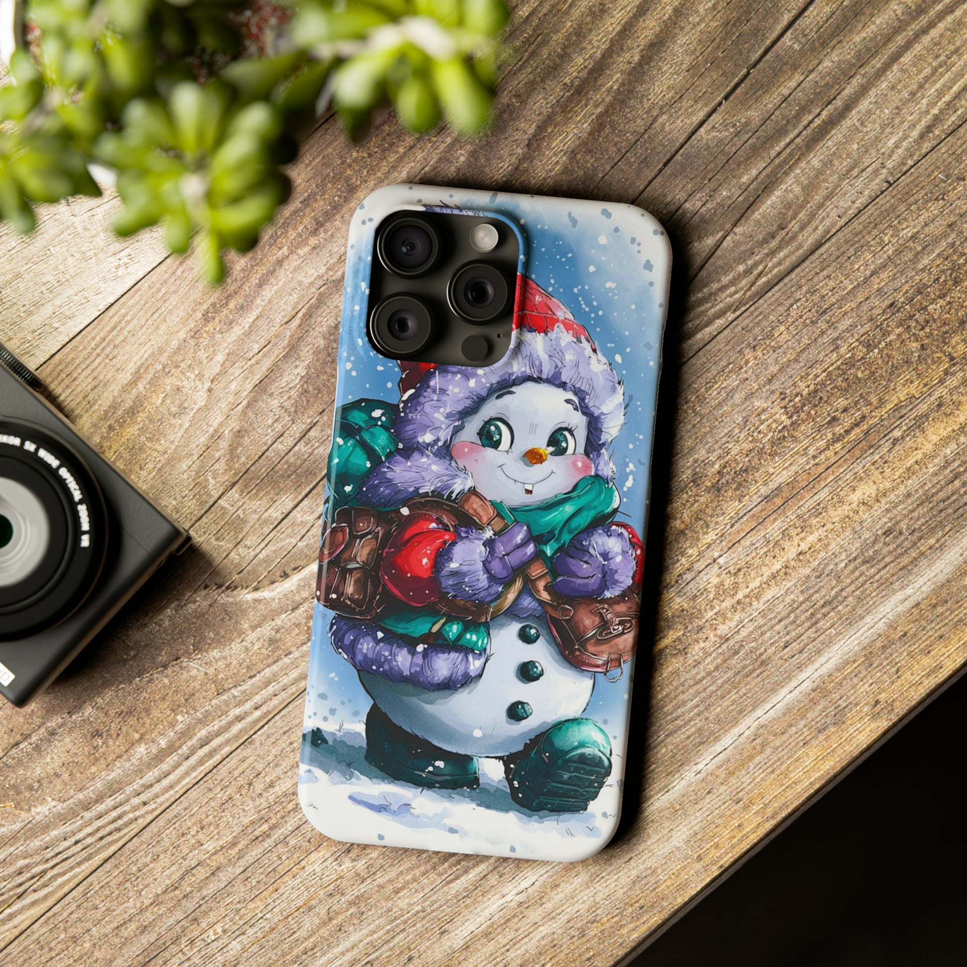 Cute Snowman Slim Phone Case - Colorwink