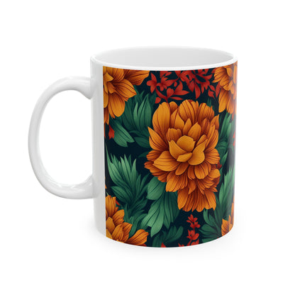 Orange Flowers Coffee Mug