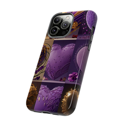 Violet Heart Design Pattern Tough Case