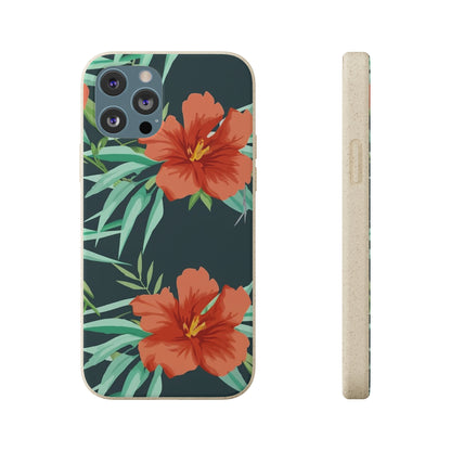 Orange Flowers Biodegradable Case