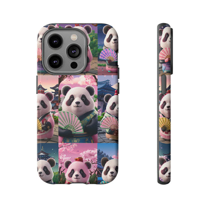 Cute Panda Grid Art Pattern Tough Case