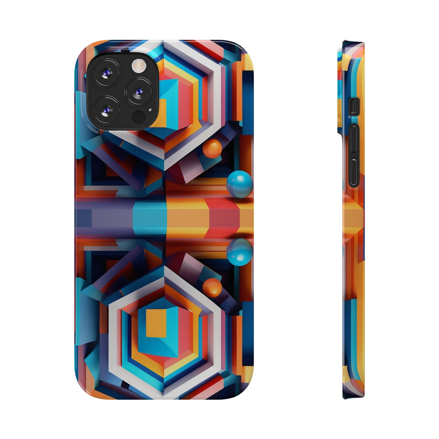 Colored Hexagon Slim Phone Case