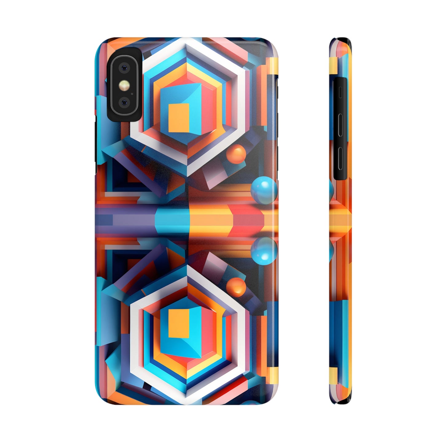 Colored Hexagon Slim Phone Case